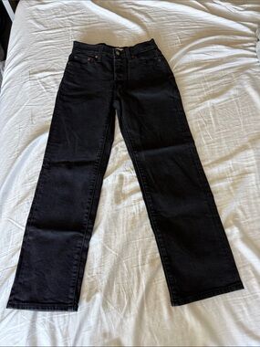 Wedgie Black Straight-Leg Jeans